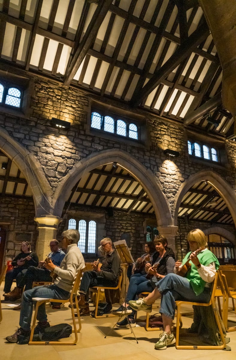 Students of The Ilkley Beginner Ukulele Course at All Saints Church